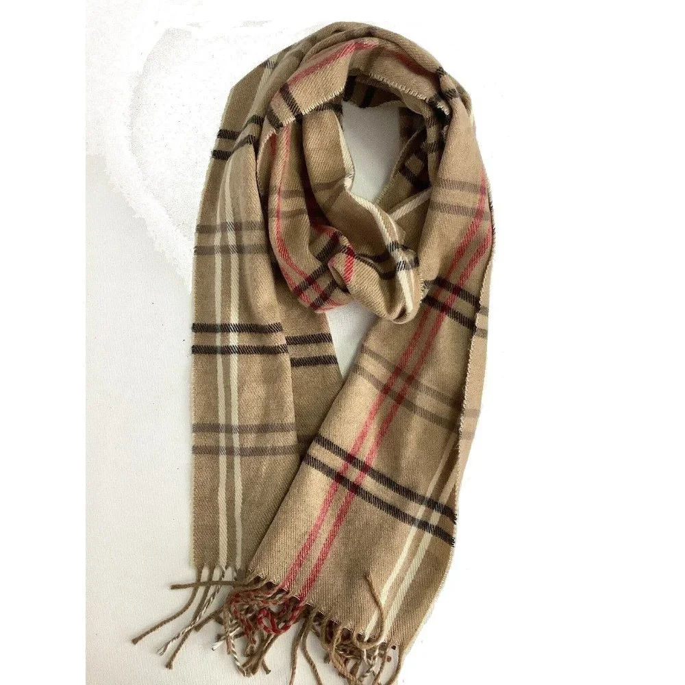 😀 3 for $20 NWT Cejon Made in Italy Grid Pattern Plaid Woven Soft Scarf